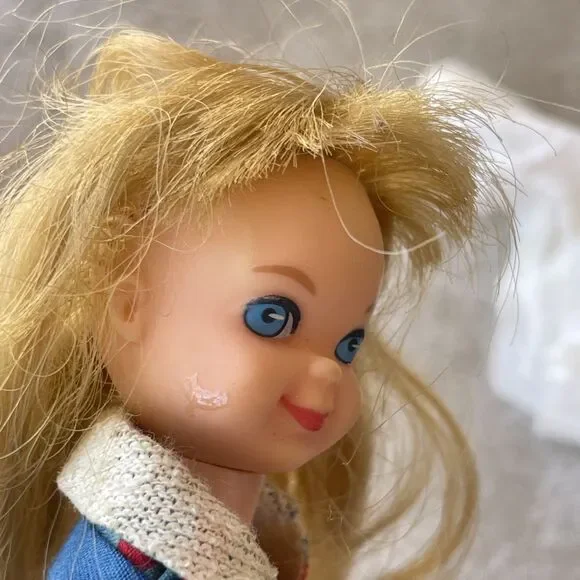 Set Of 2 Skipper Doll Blonde Red 1963 Barbie Sister Straight Leg Swimming Outfit - Picture 11 of 16